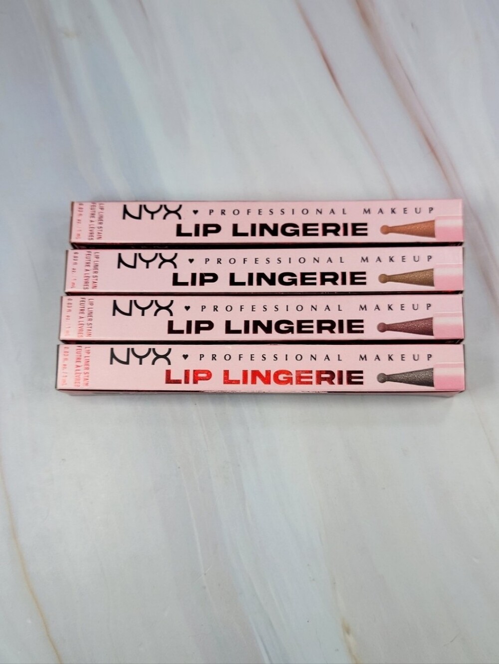 4 Piece NYX Lip Lingerie Lip Liner Stain Bundle BNIB